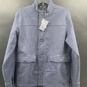 Travis Mathew Men's Cloud Denim Full Zip Jacket Fleece Lined Small Blue Nights